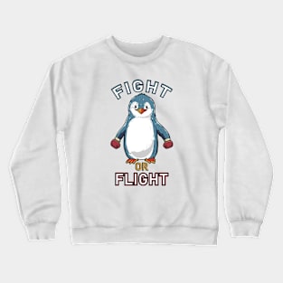 Fight or Flight Funny Penguin Pun Fight shirt Flight Meme Crewneck Sweatshirt